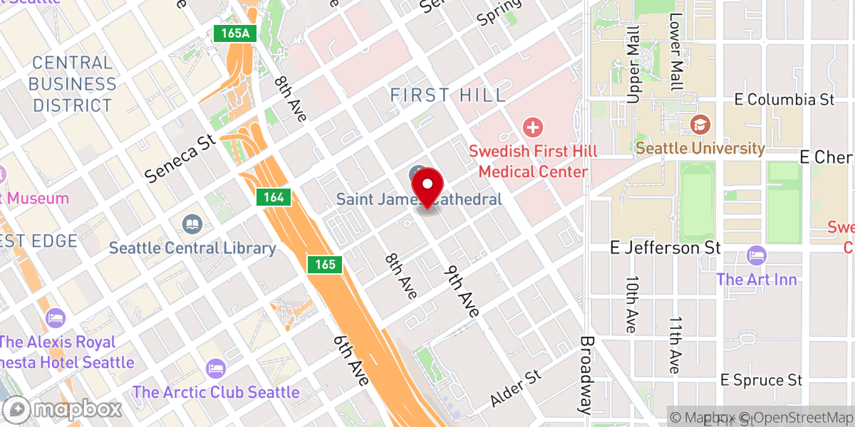 Map showing location of SVDP at St. James Cathedral