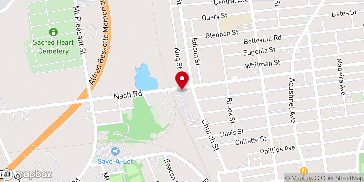 Map showing location of CENTRO DE LIBERACION Y AVIVAMIENTO NEW BEDFORD