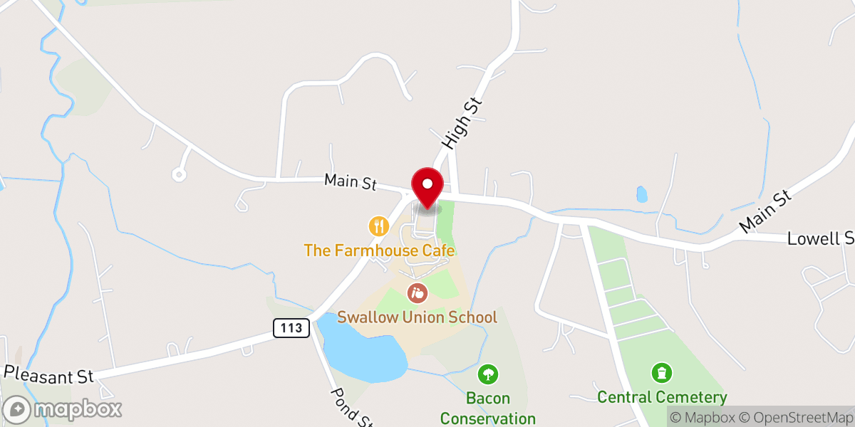 Map showing location of Dunstable Evangelical Congregational Church