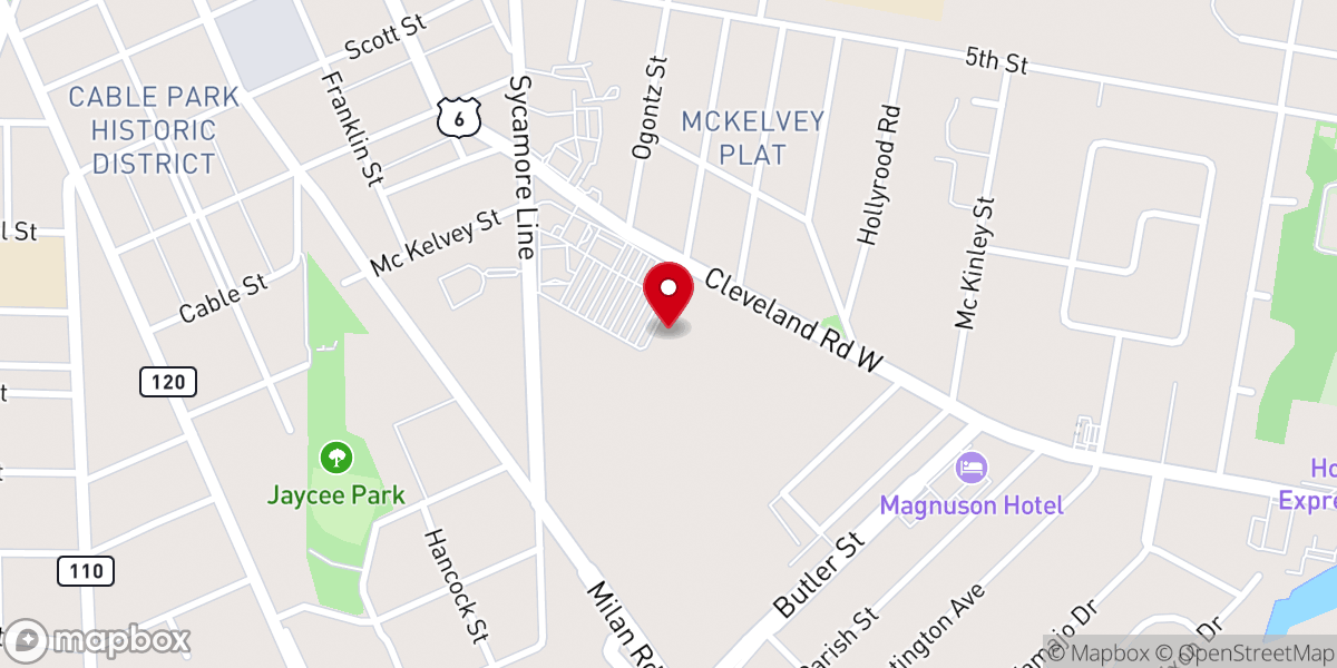 Map showing location of First Congregational UCC Church, Open and Affirming, Sandusky Ohio