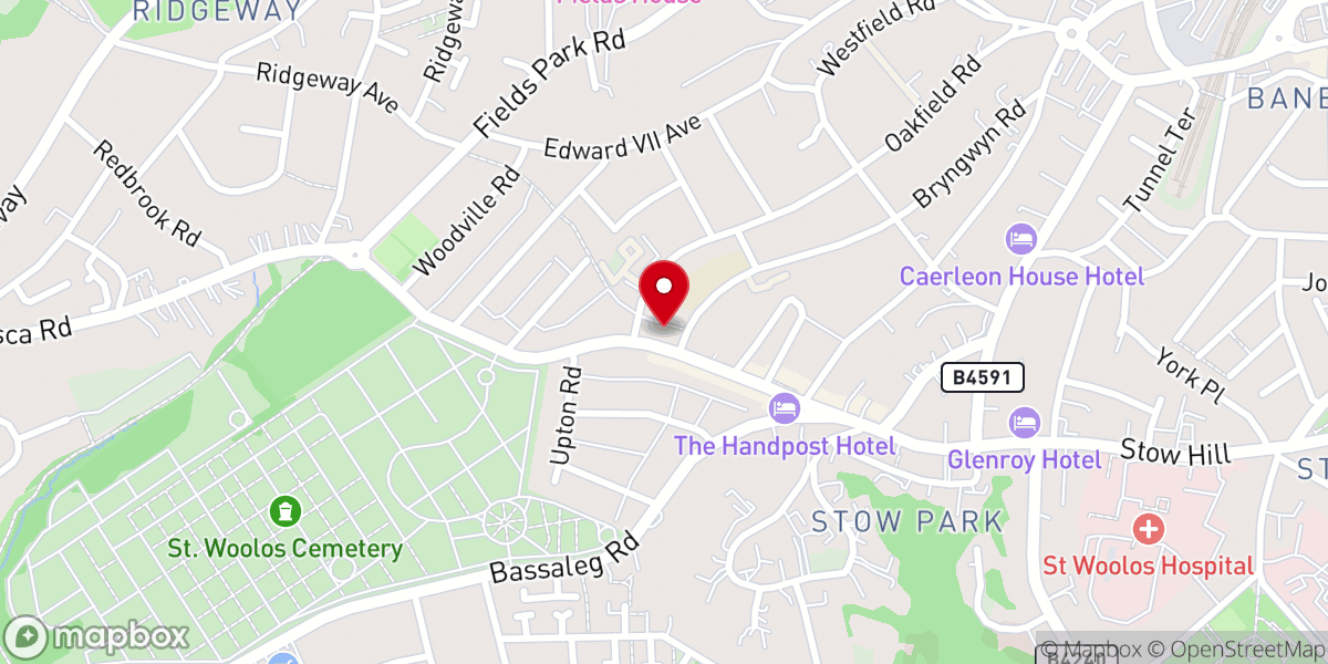 Map showing location of St. John the Baptist Church