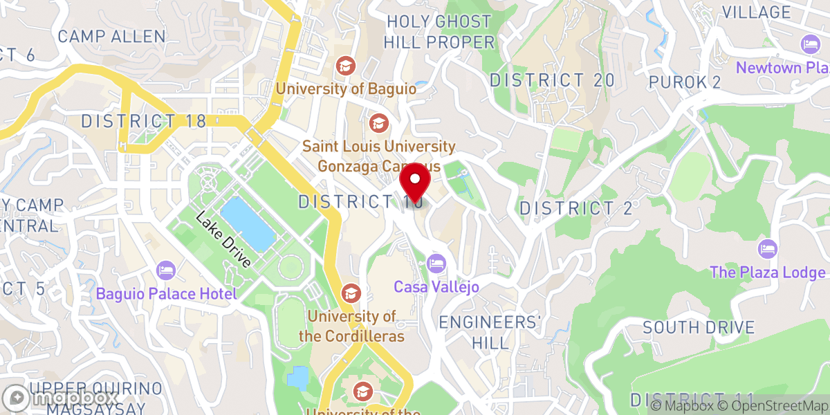 Map showing location of Victory Baguio