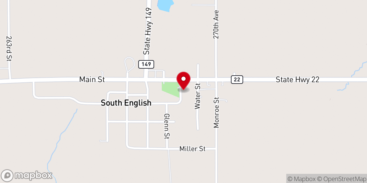 Map showing location of First Baptist Church
