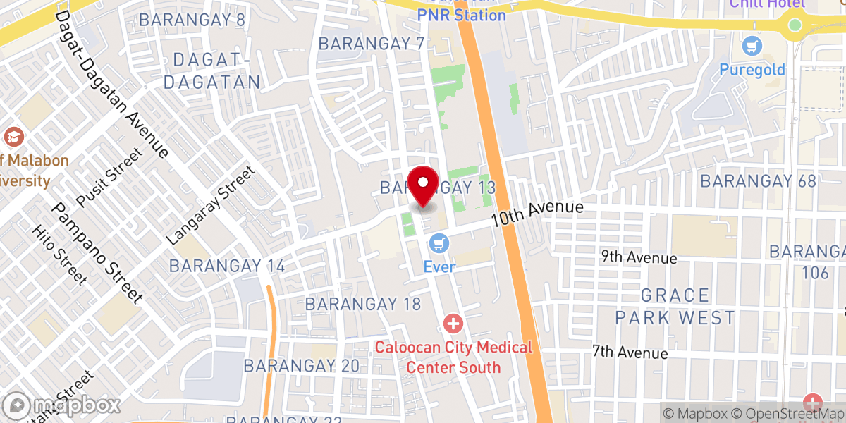 Map showing location of San Roque Cathedral Parish (Kaloocan Cathedral)