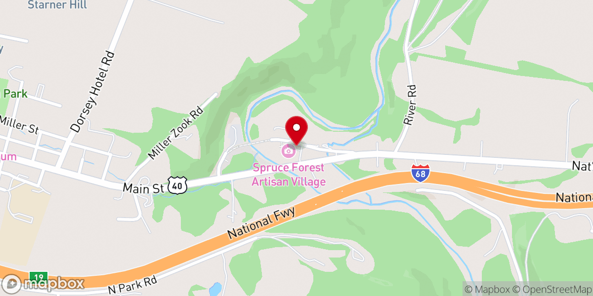 Map showing location of Spruce Forest Artisan Village