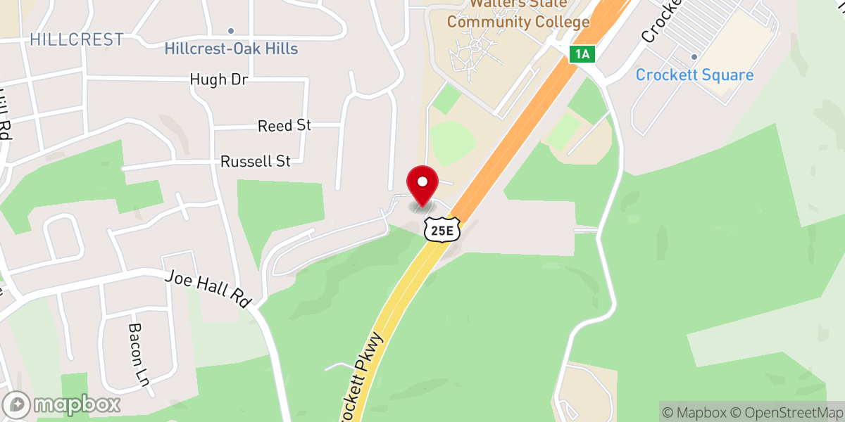 Map showing location of Peace Free Will Baptist Church