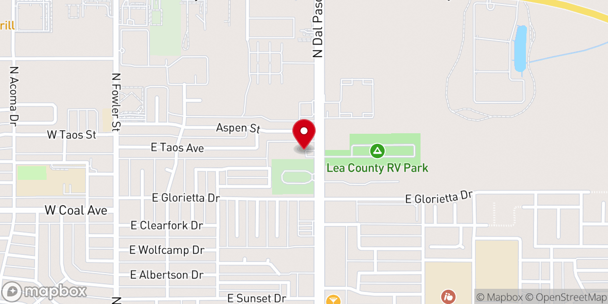 Map showing location of Bel Aire Baptist Church