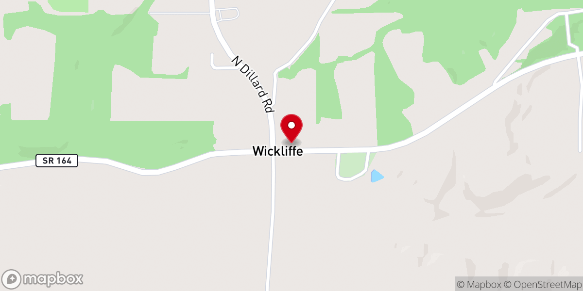 Map showing location of Wickliffe United Methodist Church