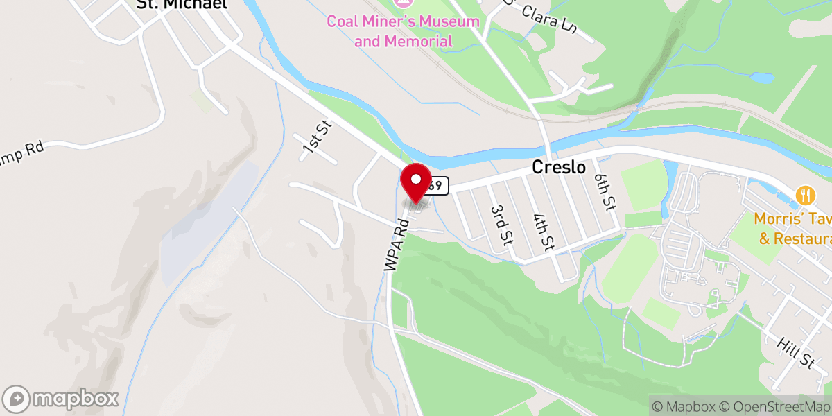 Map showing location of St Michael Catholic Church