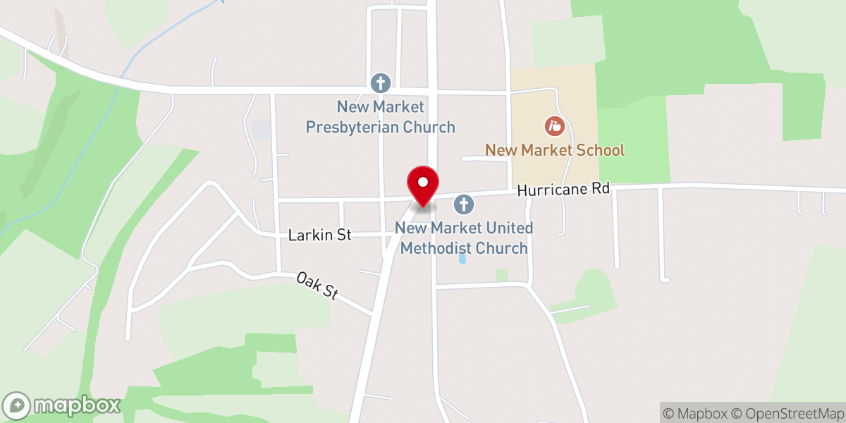 Map showing location of First Baptist New Market