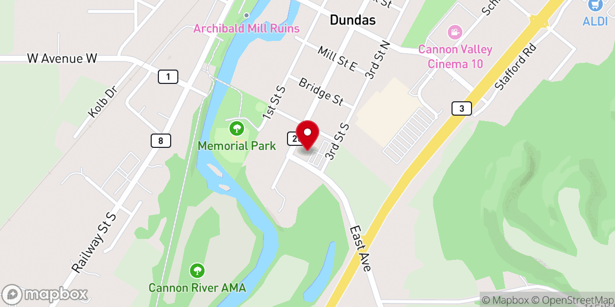 Map showing location of Hosanna Church - Northfield