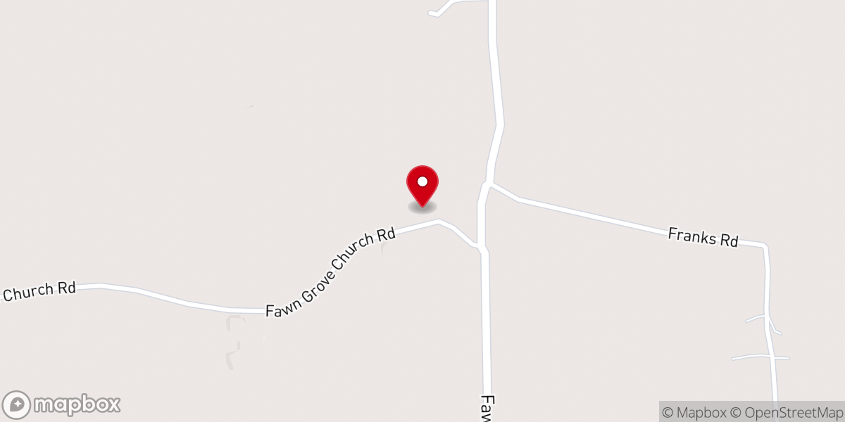 Map showing location of Fawn Grove Freewill Baptist