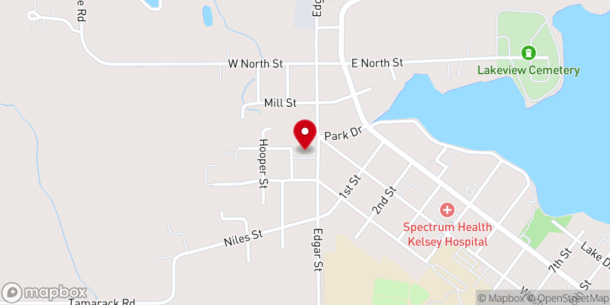 Map showing location of Lakeview Free Methodist Church