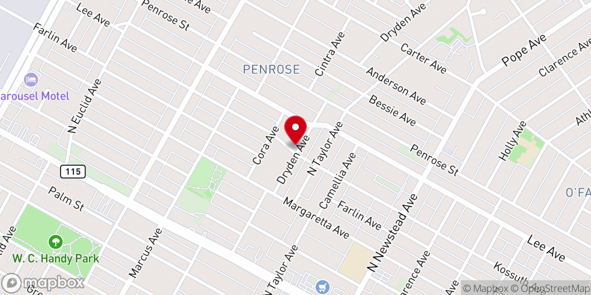 Map showing location of House of Revival Temple Church of God in Christ