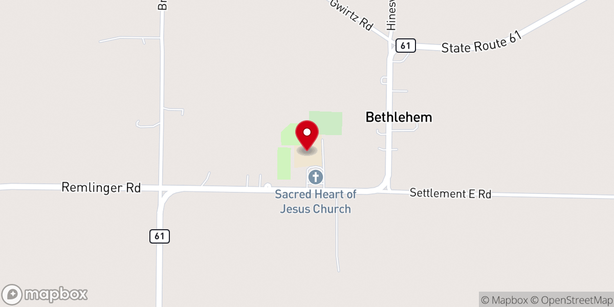 Map showing location of Sacred Heart of Jesus Catholic Church