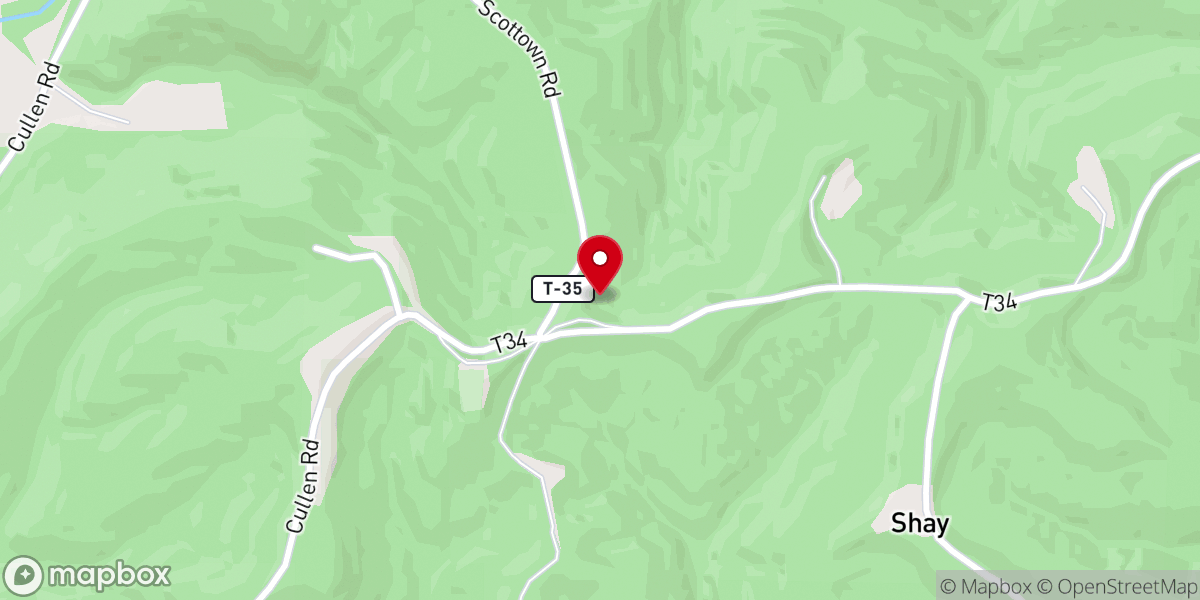 Map showing location of Point Pleasant Church
