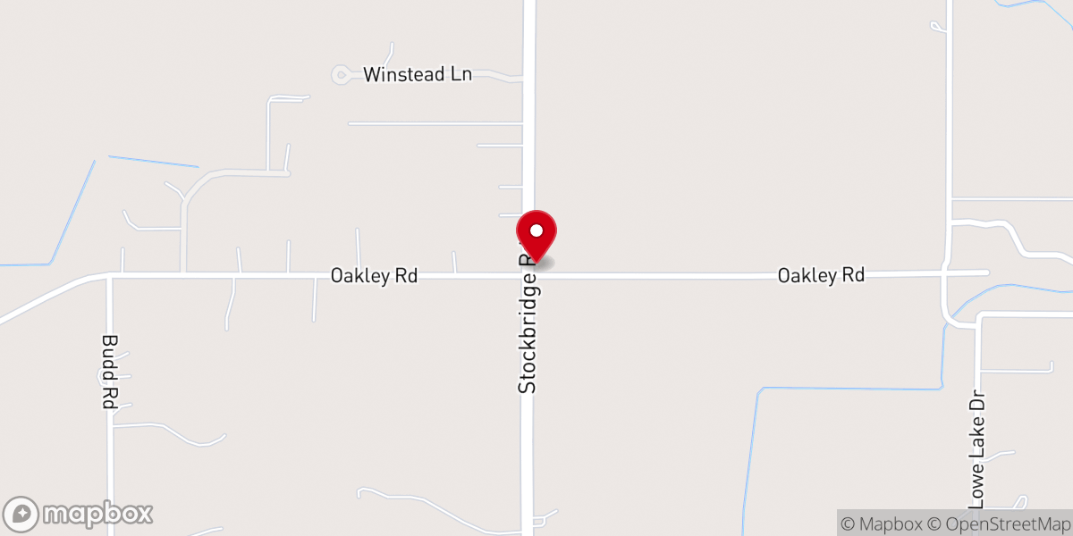 Map showing location of Mount Olive Church