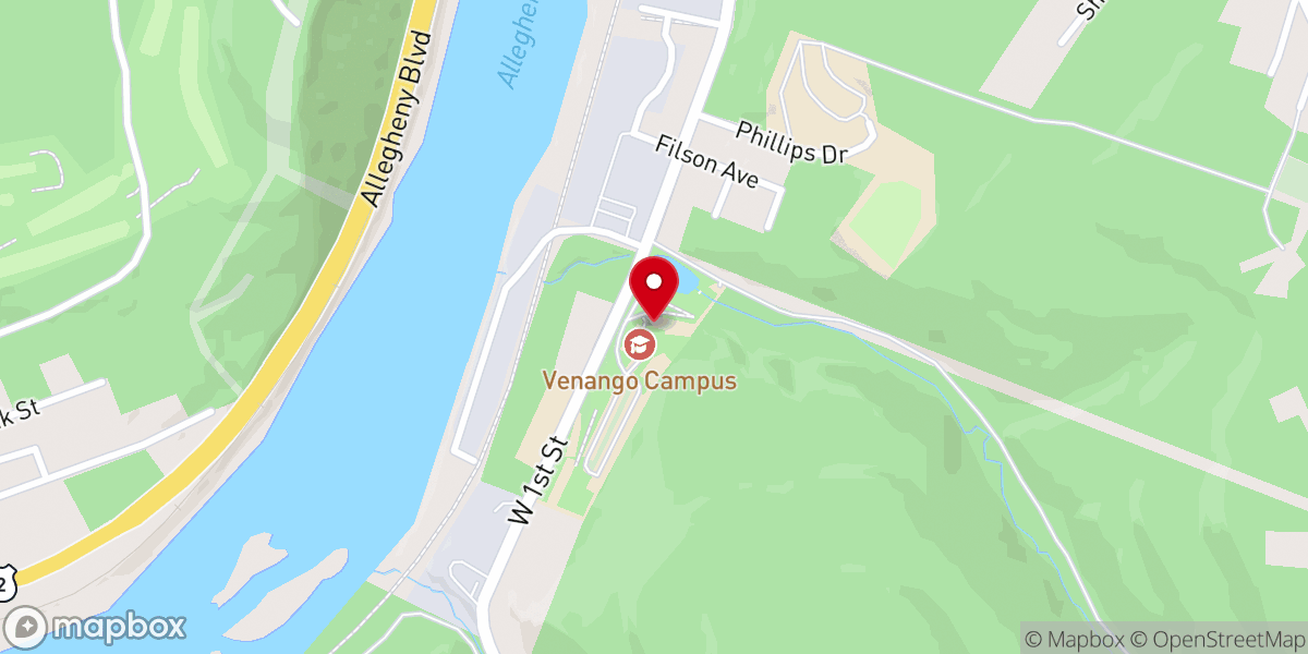Map showing location of PennWest Clarion - Venango
