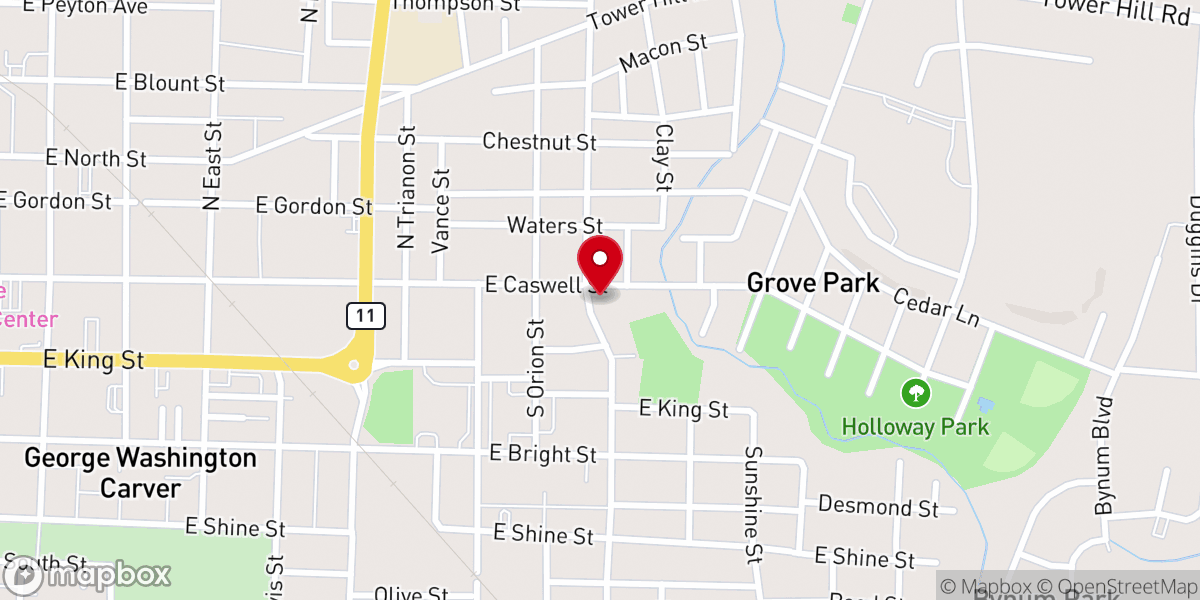 Map showing location of Temple of Prayer Deliverance Ministries Inc