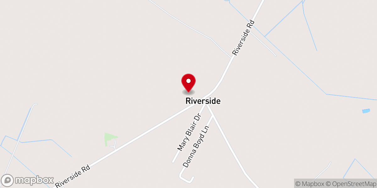 Map showing location of Riverside Christian Church