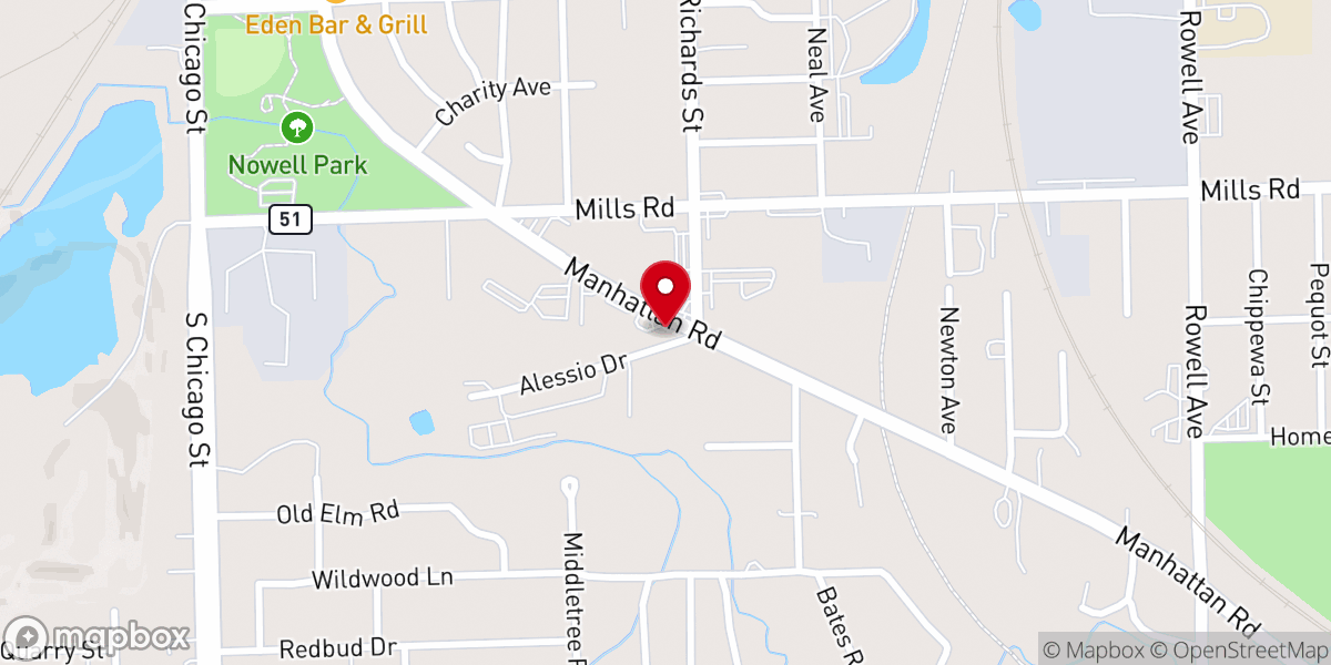 Map showing location of Eastside Church of Christ Joliet