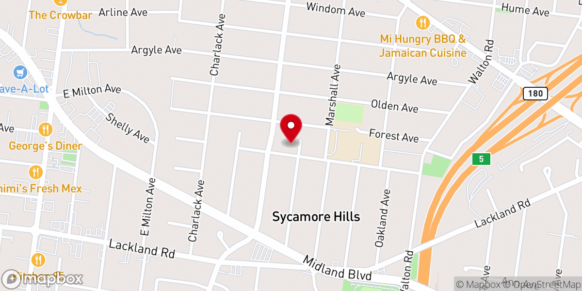 Map showing location of Calvary United Church of Christ