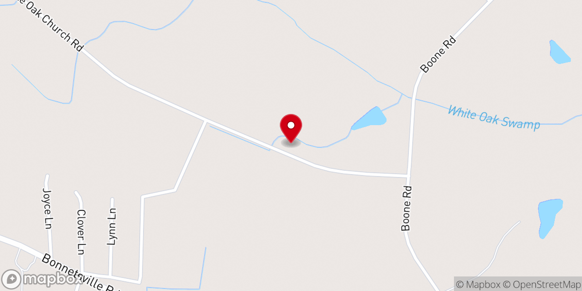 Map showing location of White Oak Church