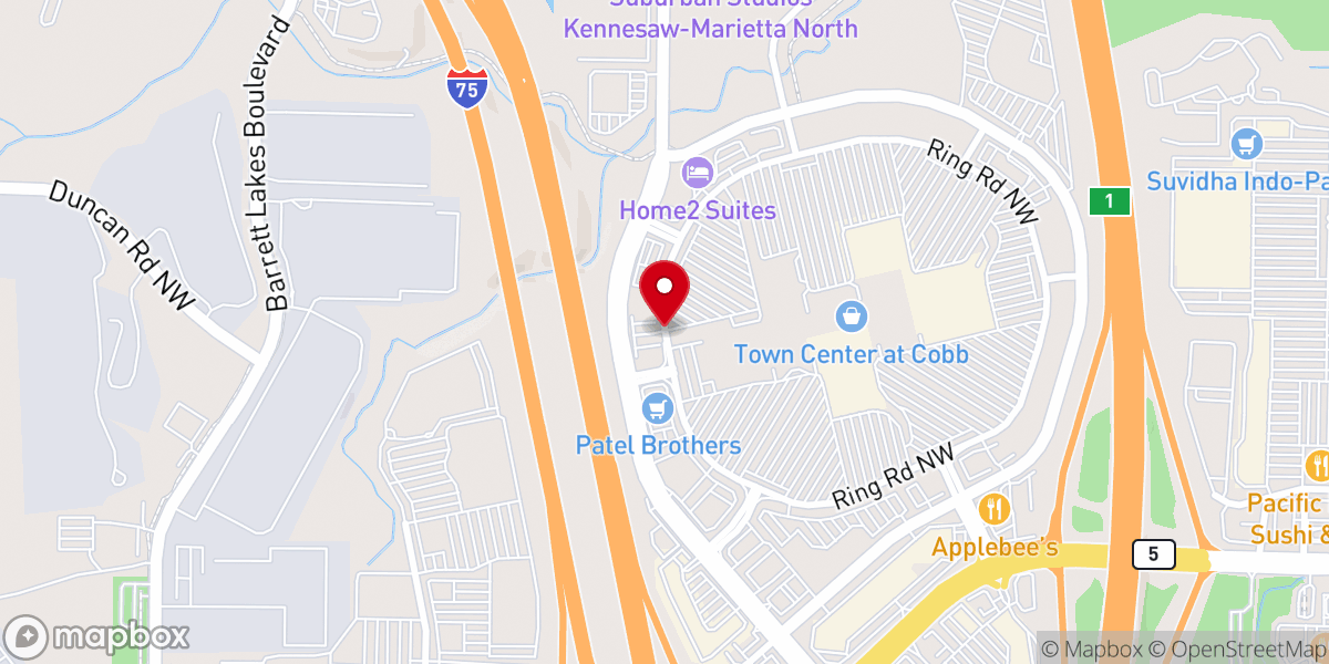 Map showing location of Grace Church At Town Center