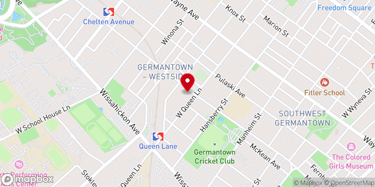Map showing location of Harvest Community Baptist Church