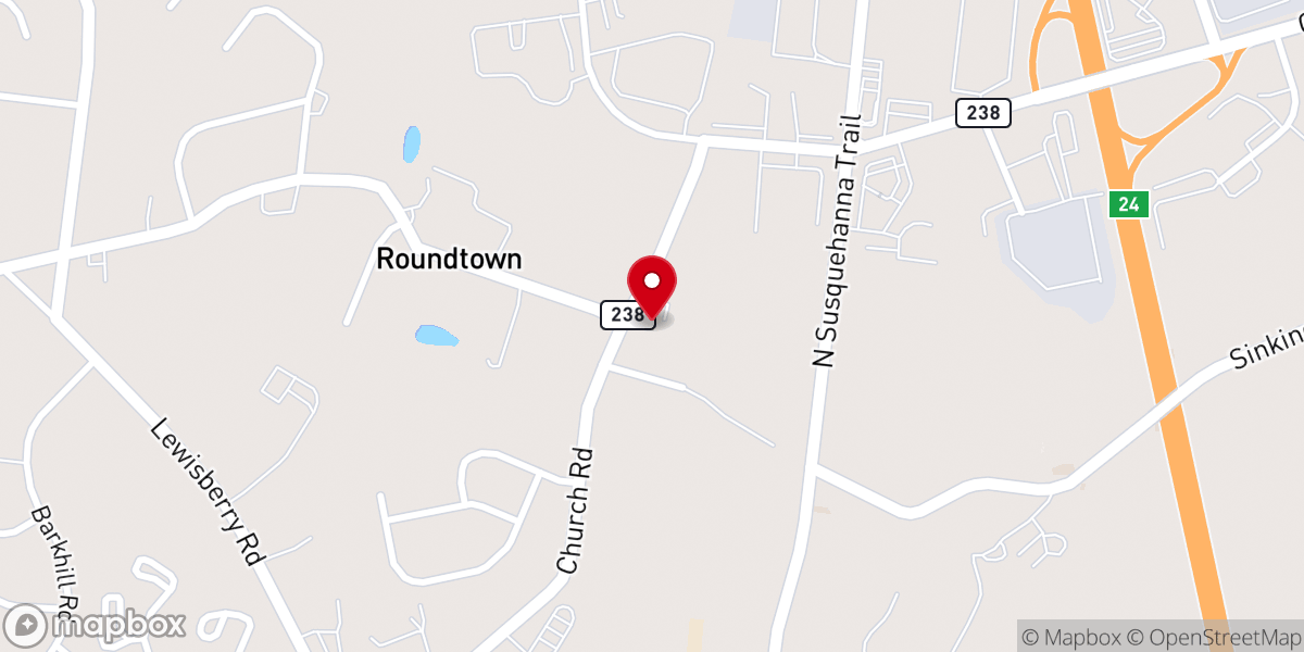 Map showing location of Grace Lutheran Church & Fellowship Hall