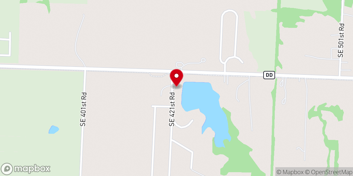 Map showing location of Central Missouri Korean Baptist Church