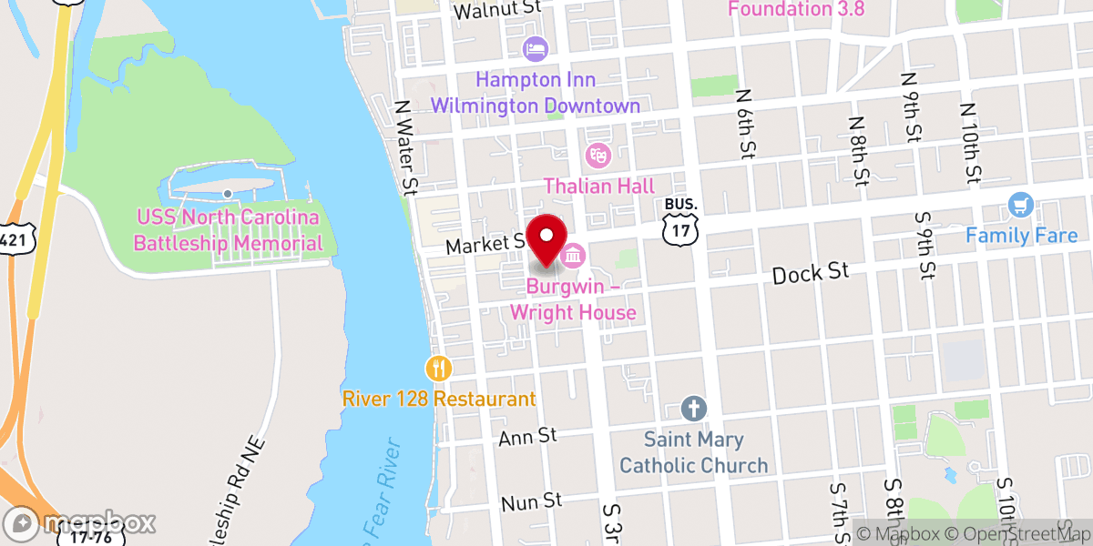 Map showing location of The Atrium by Ligon Flynn