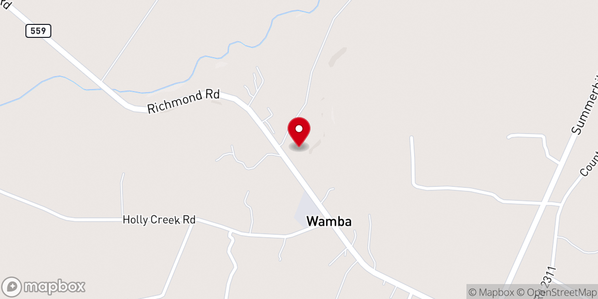 Map showing location of New Oak Grove Missionary Baptist Church