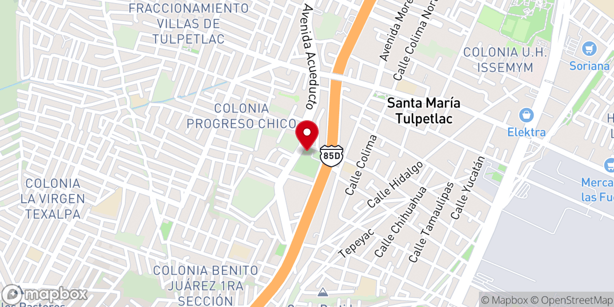 Map showing location of Santuario de la Quinta Aparición Guadalupana