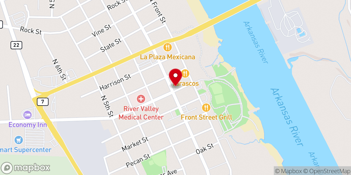 Map showing location of First Presbyterian Church