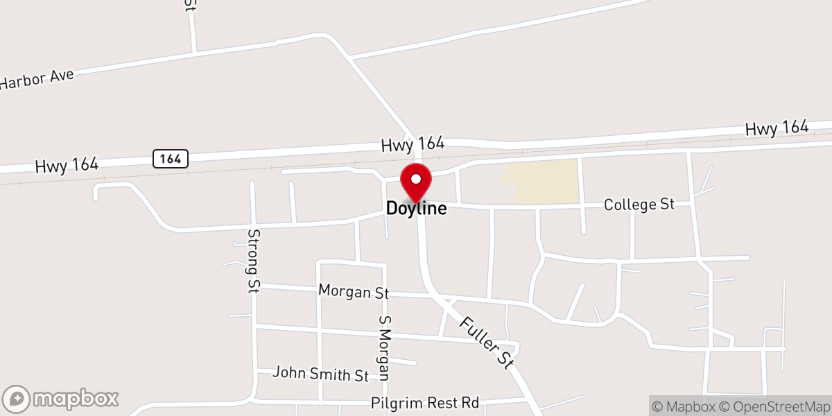 Map showing location of Doyline
