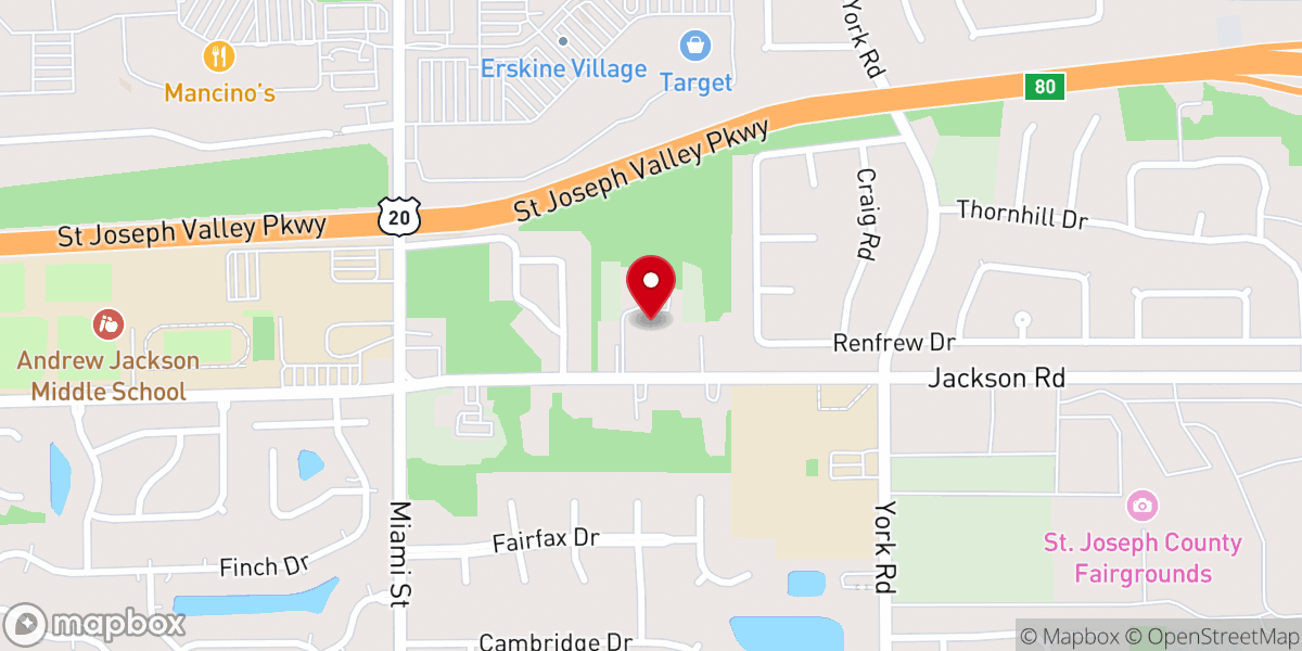 Map showing location of Southside Christian Church