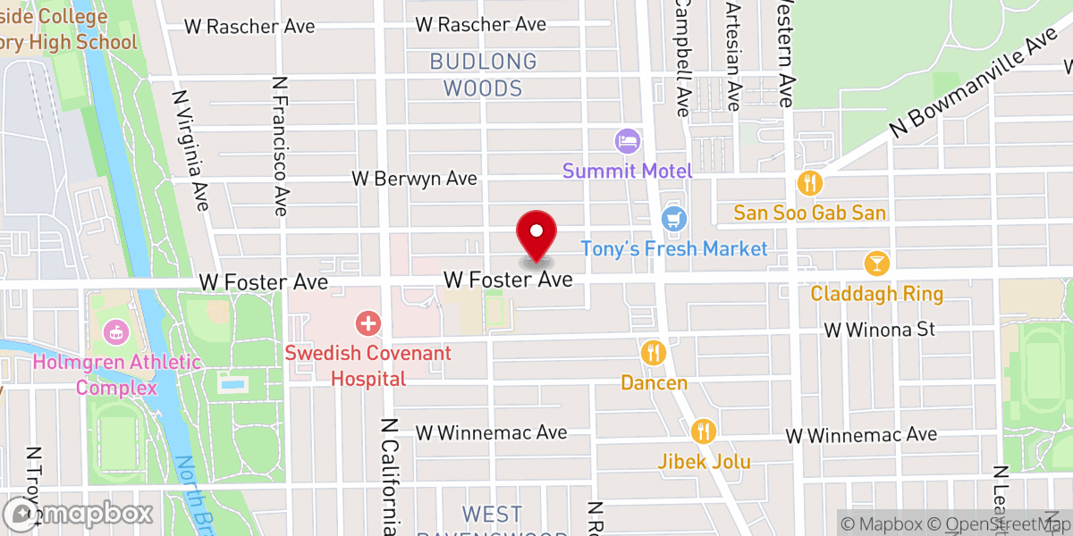 Map showing location of Chicago Korean Presbyterian Church