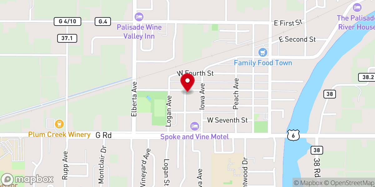 Map showing location of Grace Baptist Church
