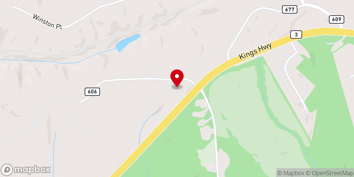 Map showing location of Two Rivers Baptist Church