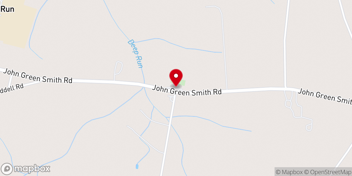 Map showing location of Deep Run Church