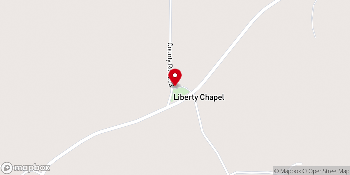 Map showing location of Liberty Chapel