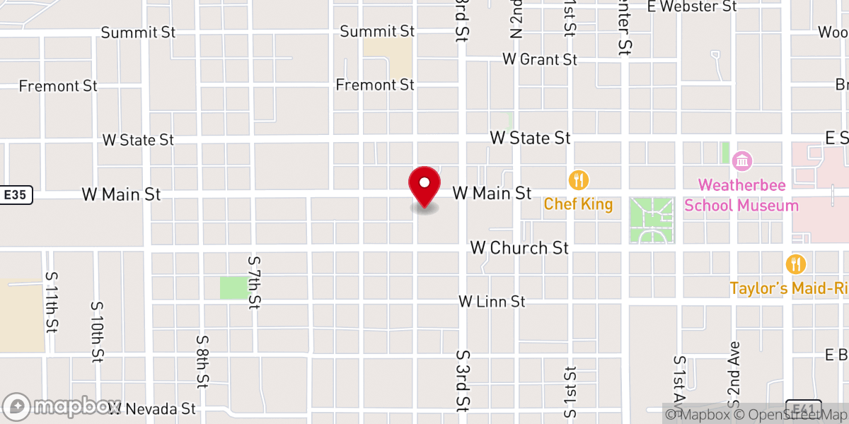 Map showing location of First Congregational Church