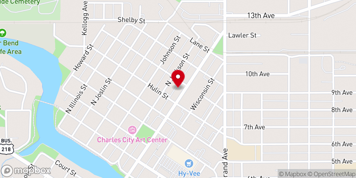 Map showing location of New Hope Lutheran Church