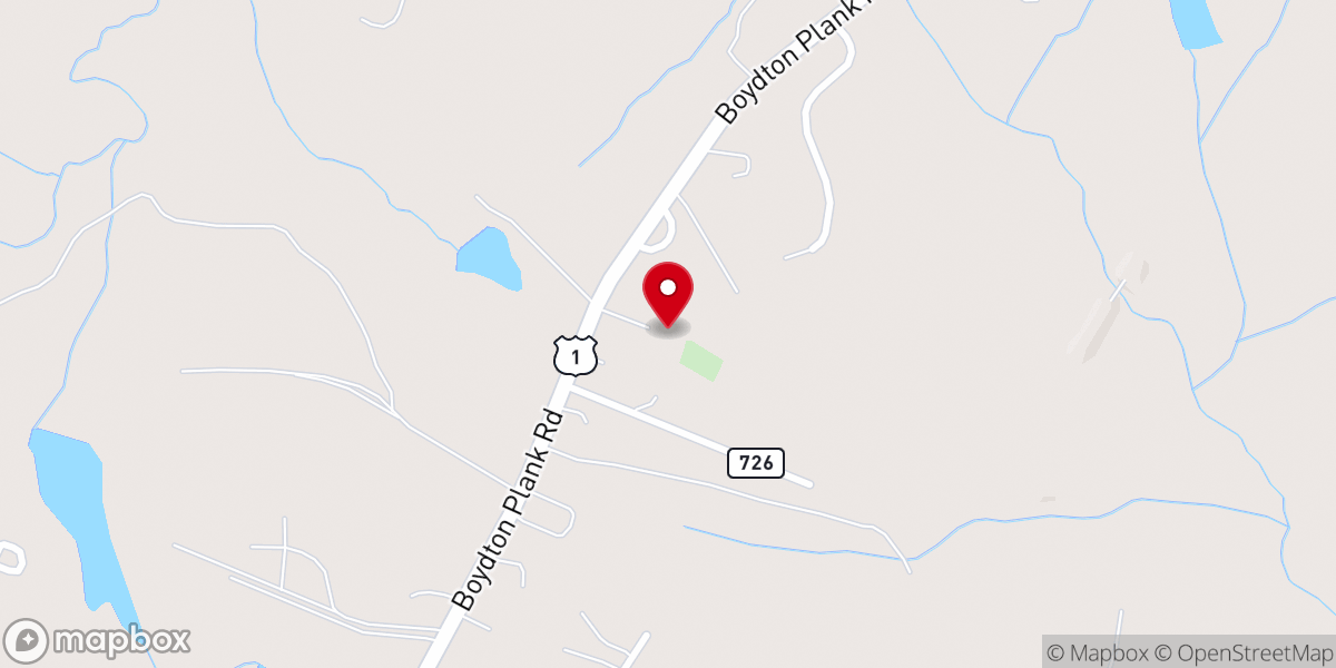 Map showing location of Olive Branch Baptist Church