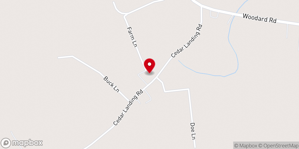 Map showing location of Cedar Landing Missionary Baptist Church