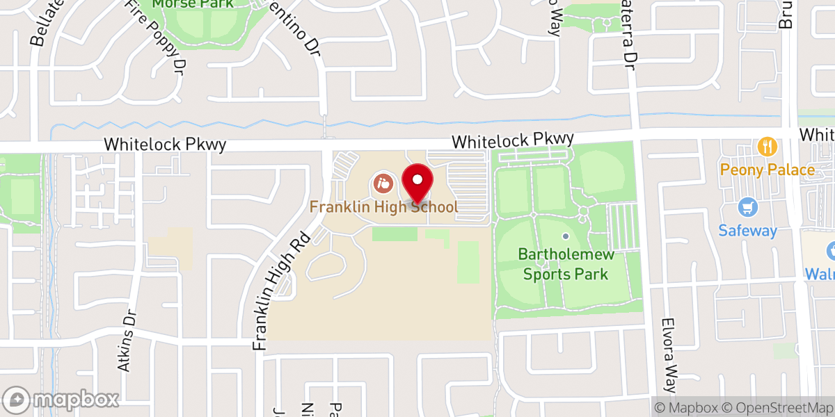 Map showing location of Oak Tree Community Church