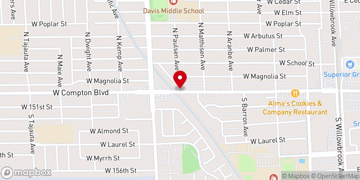 Map showing location of Living Water Christian Fellowship Church