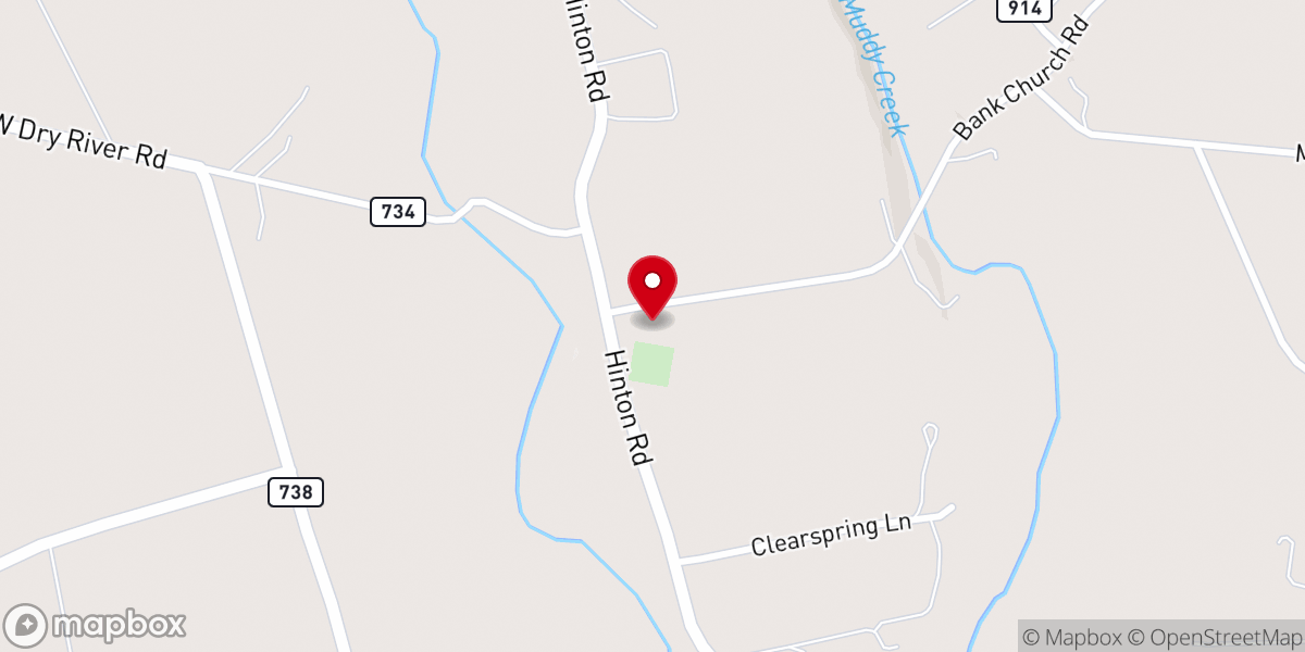 Map showing location of Bank Mennonite Church
