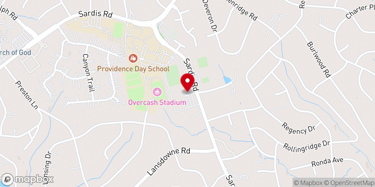 Map showing location of Sardis Presbyterian Church
